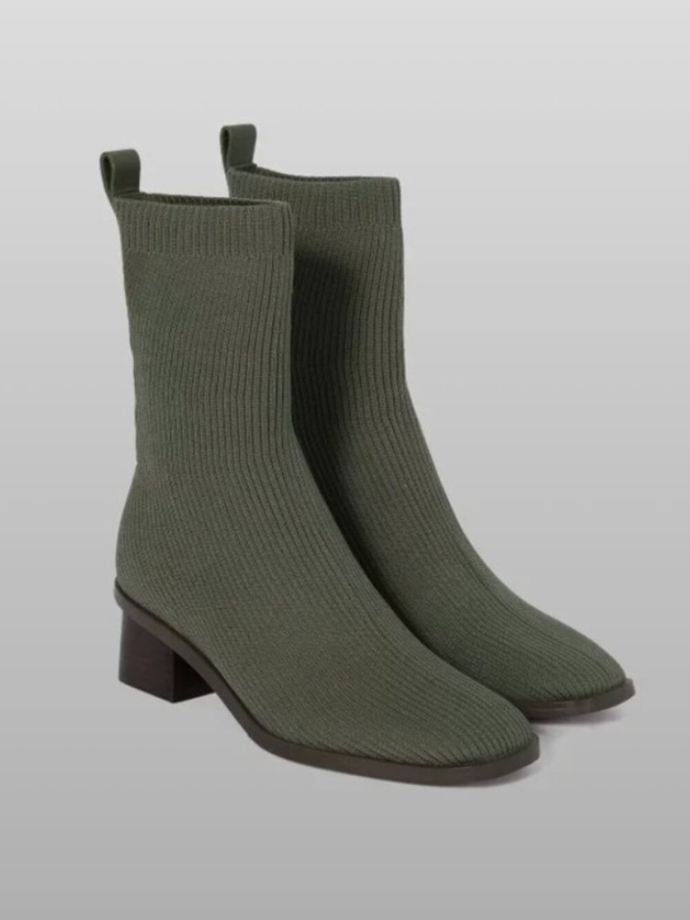 Everlane The High-Ankle Glove Boots in ReKnit Caper Green Size 7 - Picture 2 of 5